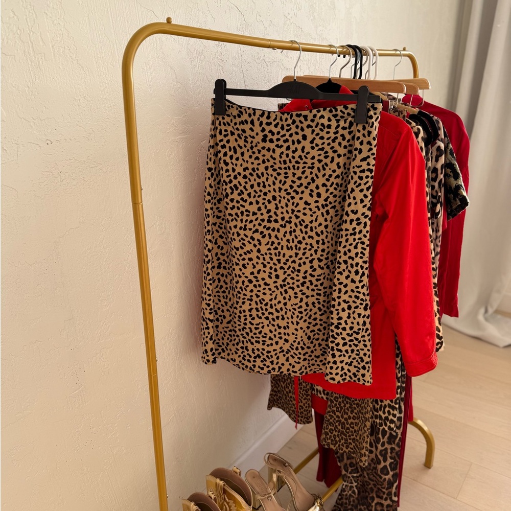 Nordstrom Leopard Print Skirt - Tan and Black